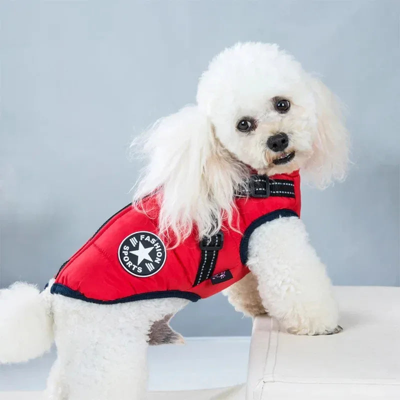 Regenjas Hond Waterdicht Met Warme Fleece En Ingebouwd Tuigje - Ruffy
