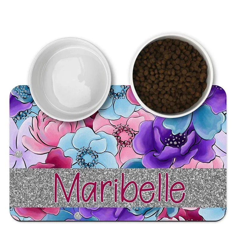 Gepersonaliseerde antislip voermat voor huisdieren - Waterdicht en synthetisch, gemakkelijk schoon te maken - PU-materiaal S/M/L/XL - Ruffy