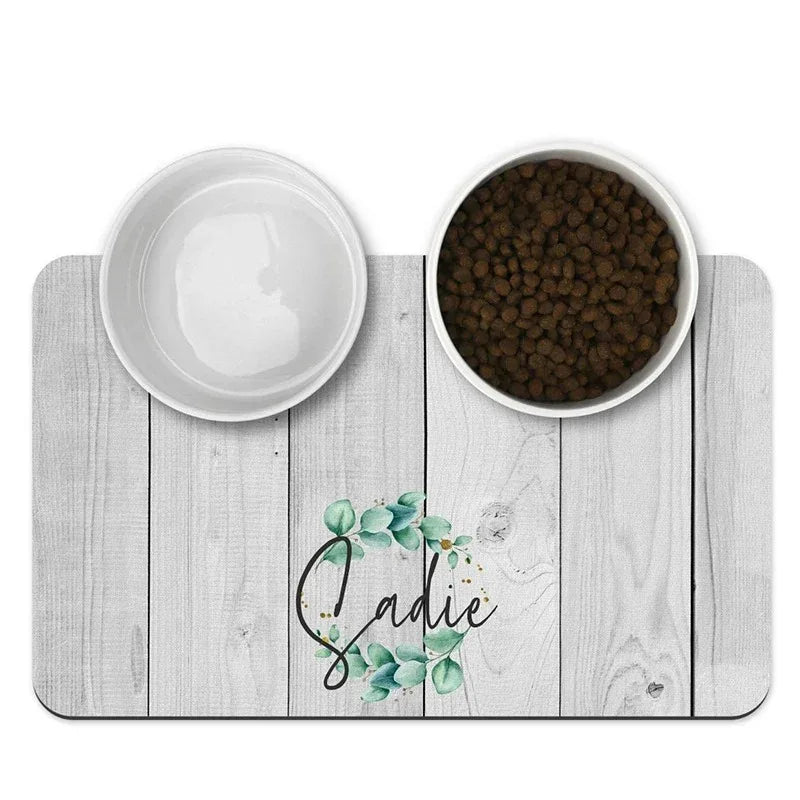 Gepersonaliseerde antislip voermat voor huisdieren - Waterdicht en synthetisch, gemakkelijk schoon te maken - PU-materiaal S/M/L/XL - Ruffy