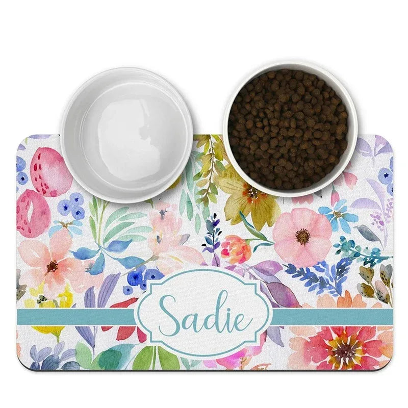 Gepersonaliseerde antislip voermat voor huisdieren - Waterdicht en synthetisch, gemakkelijk schoon te maken - PU-materiaal S/M/L/XL - Ruffy