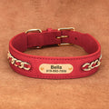 Gepersonaliseerde leren halsband met gegraveerd roestvrijstalen naamplaatje – Duurzaam en comfortabel - Ruffy
