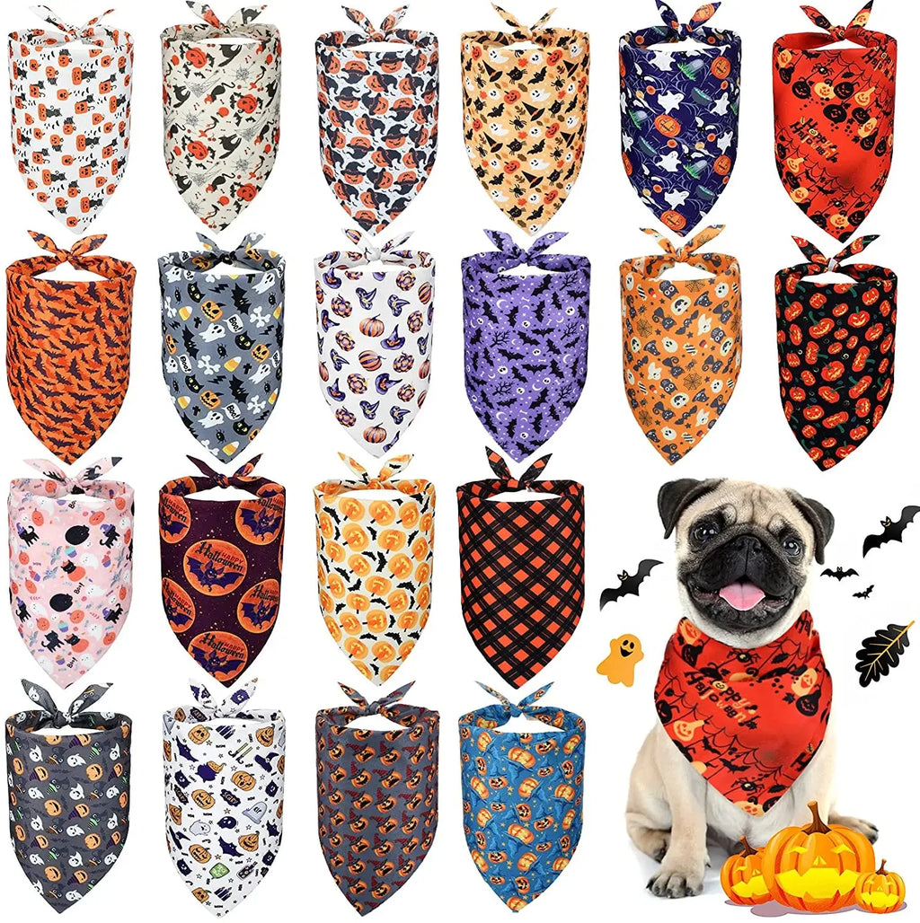 20-delige hondenbandana-set Halloween-ontwerpen Duurzaam polyester Verstelbare pasvorm - Ruffy