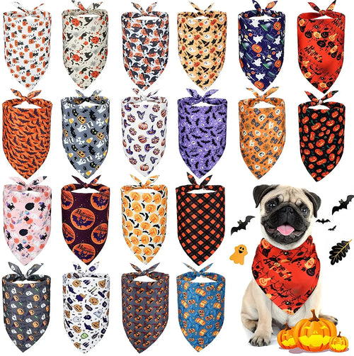 20-delige hondenbandana-set Halloween-ontwerpen Duurzaam polyester Verstelbare pasvorm - Ruffy