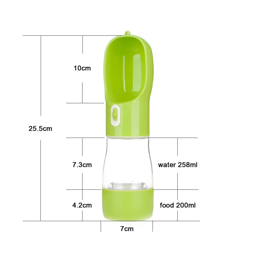 Draagbare hondenwaterfles met voedselcontainer BPA-vrij lichtgewicht - Ruffy