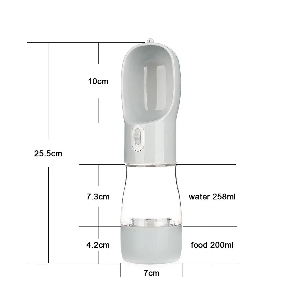 Draagbare hondenwaterfles met voedselcontainer BPA-vrij lichtgewicht - Ruffy