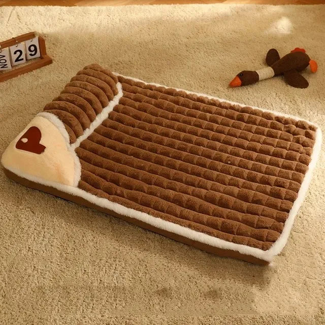 Gezellig koraalfleece huisdierbed met afneembare hoes, duurzaam en gemakkelijk schoon te maken in meerdere maten en kleuren - Ruffy