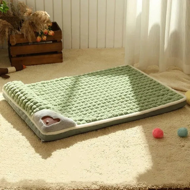 Gezellig koraalfleece huisdierbed met afneembare hoes, duurzaam en gemakkelijk schoon te maken in meerdere maten en kleuren - Ruffy