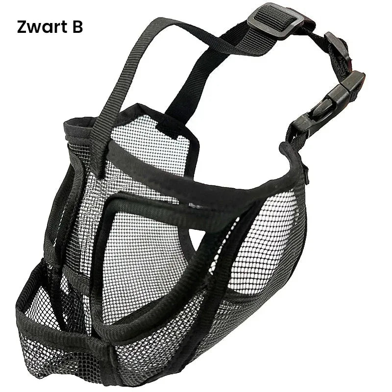 Verstelbare nylon snuit voor honden met platte snuit. Comfortabel ademend ontwerp voor veiligheid en training - Ruffy