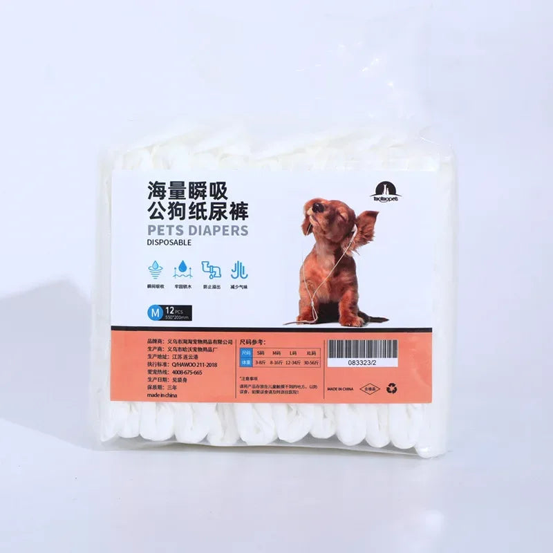 Superabsorberende lekvrije hondenluiers 100% katoen Ademend ontwerp in de maten XS-XL 10 12-pak - Ruffy
