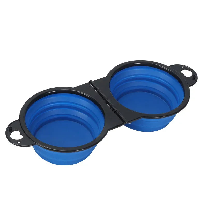 Opvouwbare dubbele hondenkommen Draagbaar Siliconen ontwerp voor voedsel en water 2-in-1 functie - Ruffy