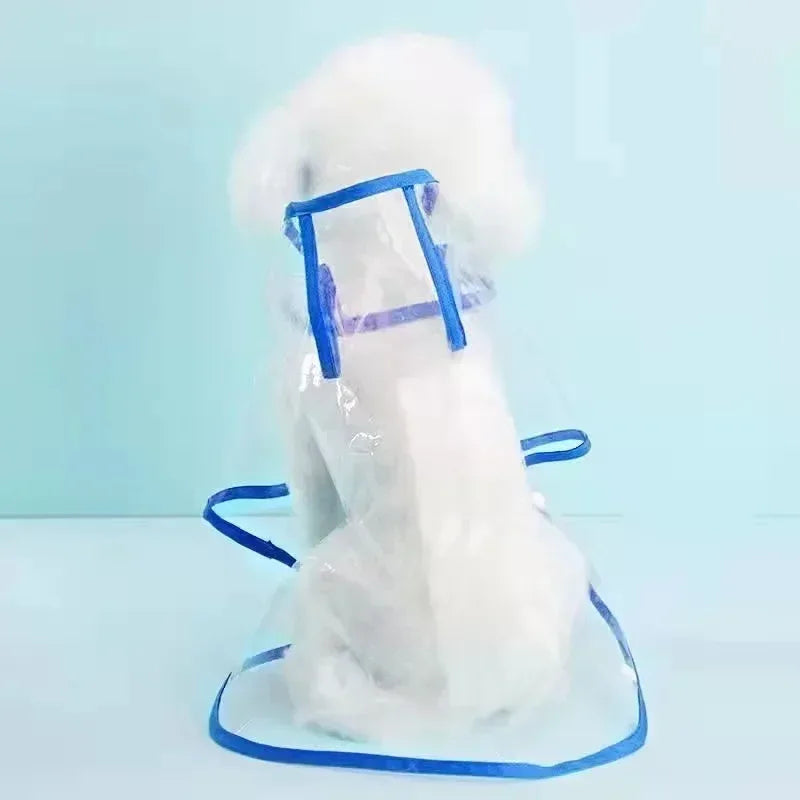 Duurzame waterdichte hondenregenjas Comfortabel PU- en EVA-ontwerp in blauw-wit voor kleine middelgrote honden - Ruffy