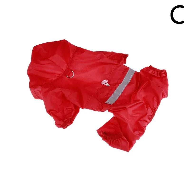 Waterdichte nylon hondenregenjas met reflecterende strips verstelbare pasvorm in stijlvolle kleuren - Ruffy