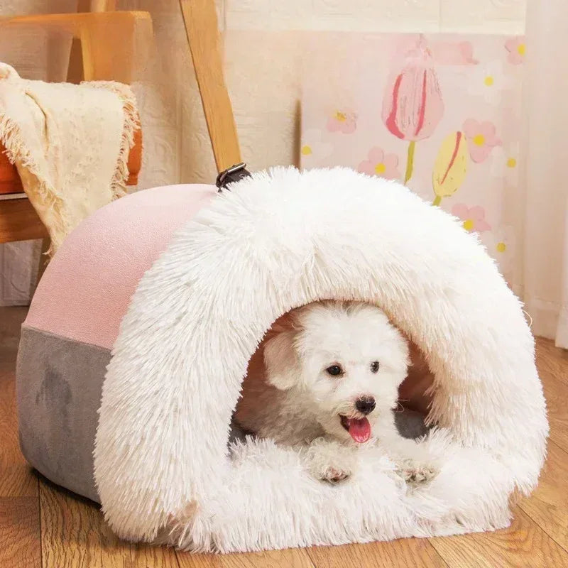 Pluche Corduroy huisdierbed Gezellig warm ontwerp voor katten en kleine honden, met de hand wasbaar - Ruffy