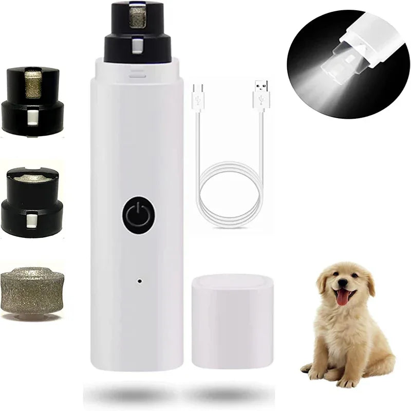 Elektrische nagelknipper voor huisdieren met LED-licht USB-opladen Geluidsarm ontwerp voor honden en katten - Ruffy