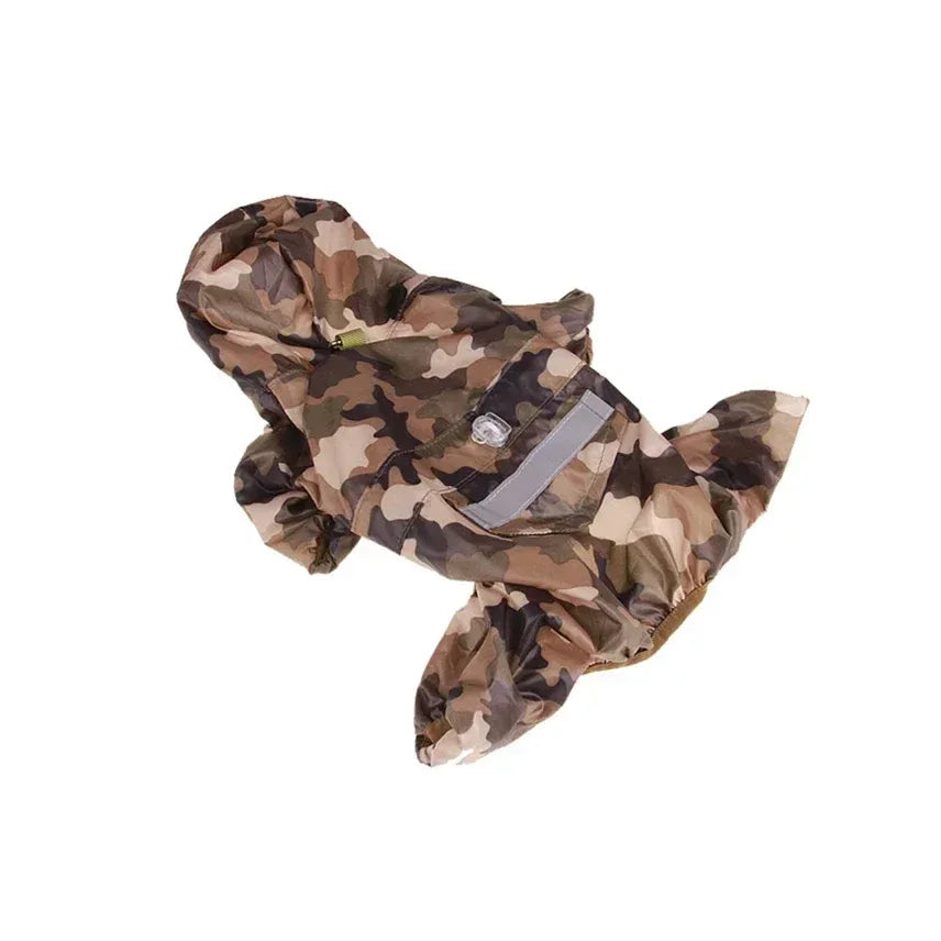 Waterdichte hondenregenjas met reflecterende strips Comfortabele pasvorm in blauw,rood,camouflage XS-XXL - Ruffy