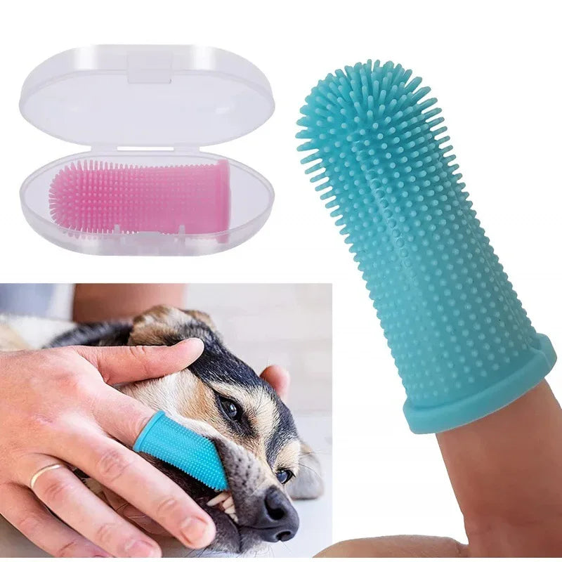 Vingertandenborstel met zachte siliconen haren - Niet-giftige gebitsverzorging voor honden en katten - Ruffy