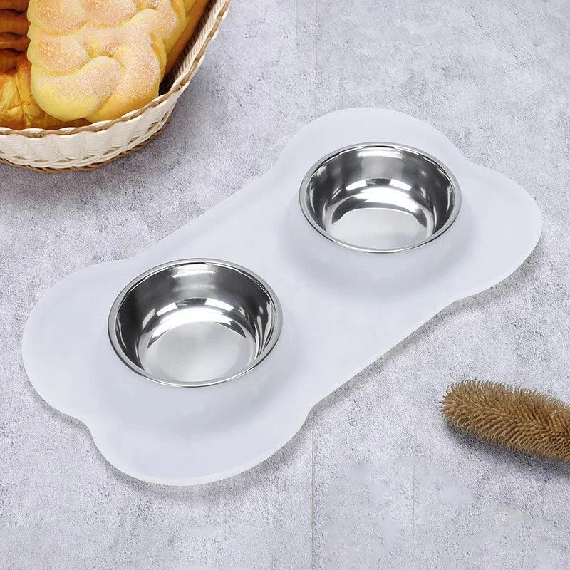 Duurzame dubbele kommen met antislipbodem van silicone Morsbestendig ontwerp voor schone voeding - Ruffy
