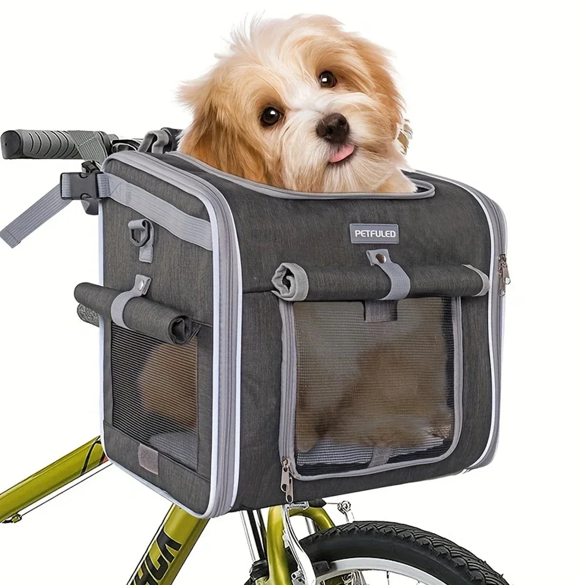 Veelzijdige rugzak en fietsdrager voor huisdieren met ventilerende gaasstof Duurzame Oxford stof voor veilige, comfortabele ritten - Ruffy