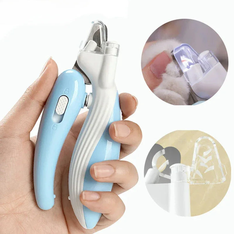 Professionele nagelknipper voor huisdieren met LED-lampje en antisliphandvat Duurzaam roestvrij staal voor kleine en middelgrote huisdieren - Ruffy