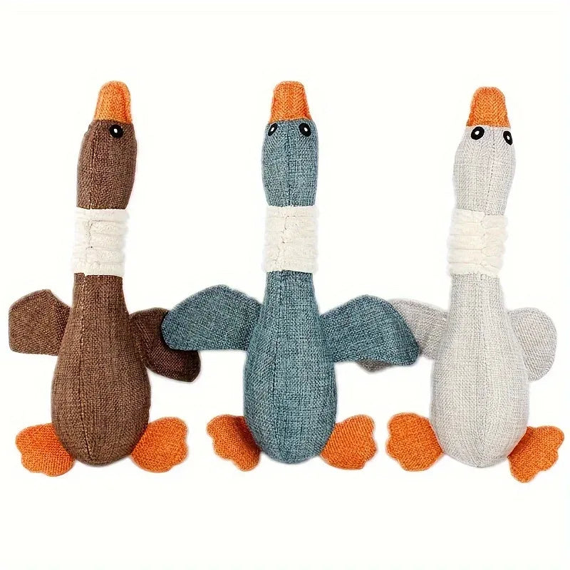 Interactief ganzenhondenspeelgoed met pieper Natuurlijk katoen 32cm voor kleine tot middelgrote honden - Ruffy