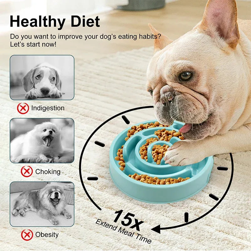 Langzame voerbak voor honden en katten Bevordert gezond eten Duurzaam PP Plastic 20cm Diameter - Ruffy