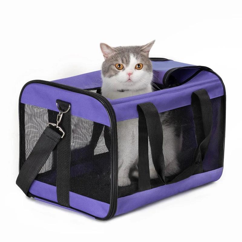 Ademende draagtas in Messenger-stijl voor katten en kleine honden Duurzame Oxford stof met schouderriem - Ruffy