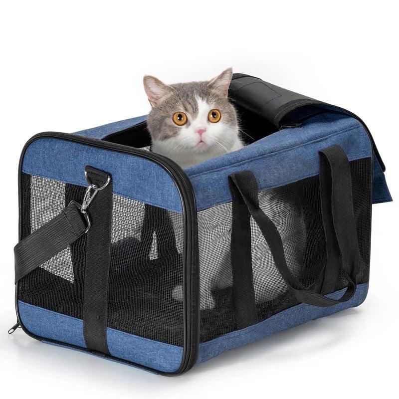 Ademende draagtas in Messenger-stijl voor katten en kleine honden Duurzame Oxford stof met schouderriem - Ruffy