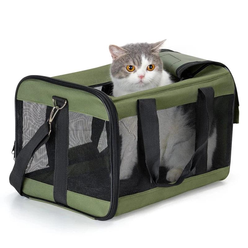 Ademende draagtas in Messenger-stijl voor katten en kleine honden Duurzame Oxford stof met schouderriem - Ruffy