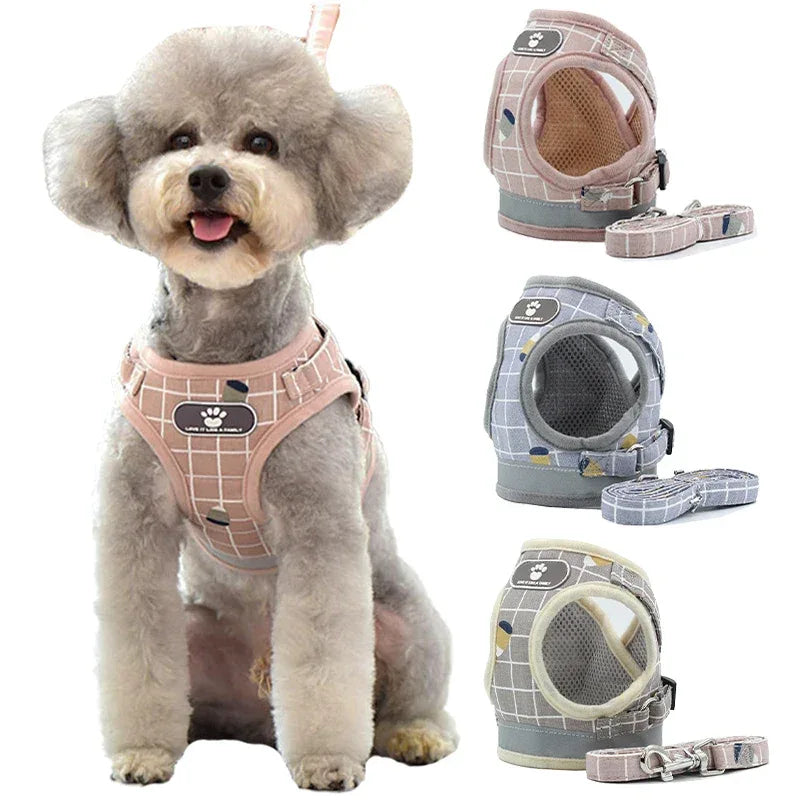 Reflecterend Nylon Harnas met Verstelbare Riemen voor Kleine Honden en Katten Comfortabele en Veilige Pasvorm - Ruffy