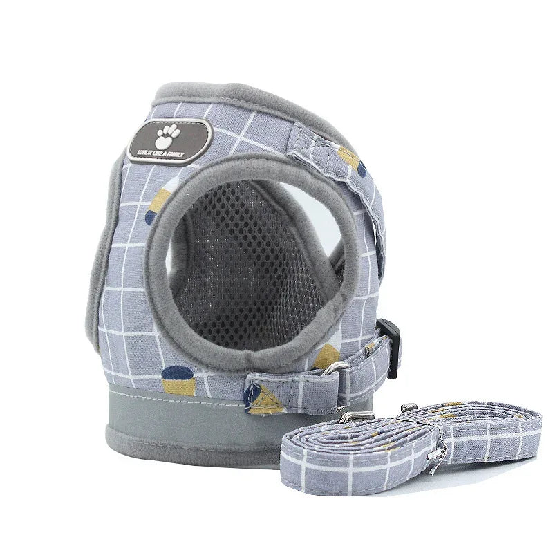 Reflecterend Nylon Harnas met Verstelbare Riemen voor Kleine Honden en Katten Comfortabele en Veilige Pasvorm - Ruffy