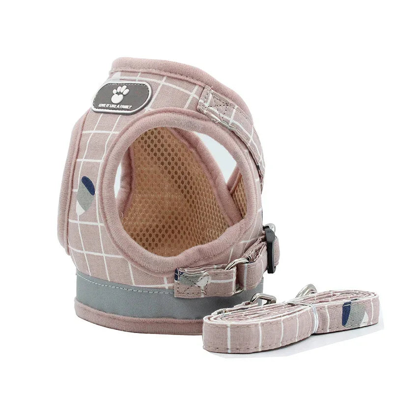 Reflecterend Nylon Harnas met Verstelbare Riemen voor Kleine Honden en Katten Comfortabele en Veilige Pasvorm - Ruffy
