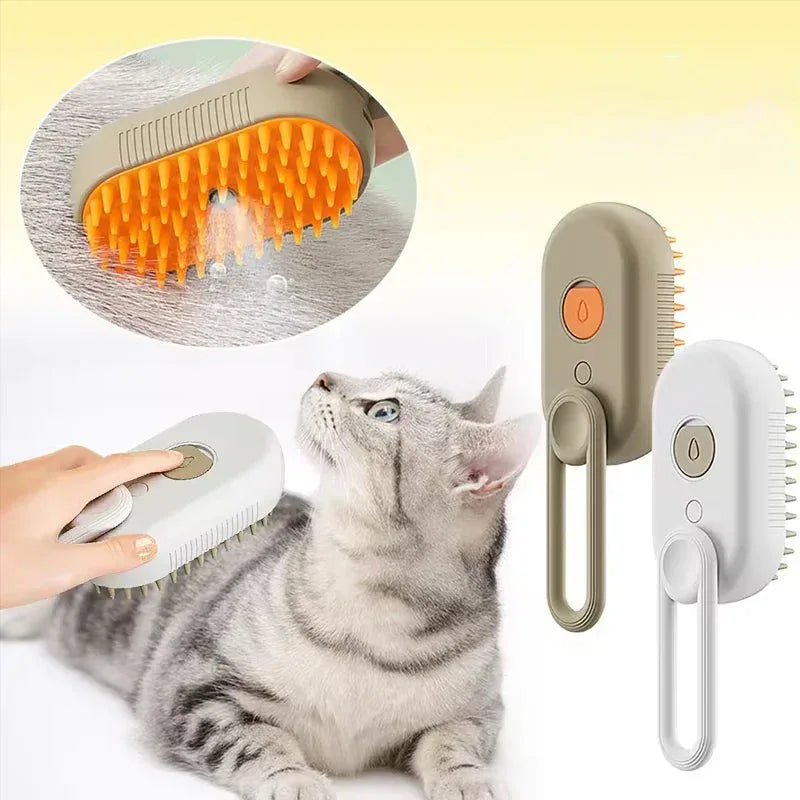 Automatische Steam Spray Pet Grooming borstel opvouwbaar ontwerp voor gemakkelijk verwijderen van haren en kalmerende massage - Ruffy
