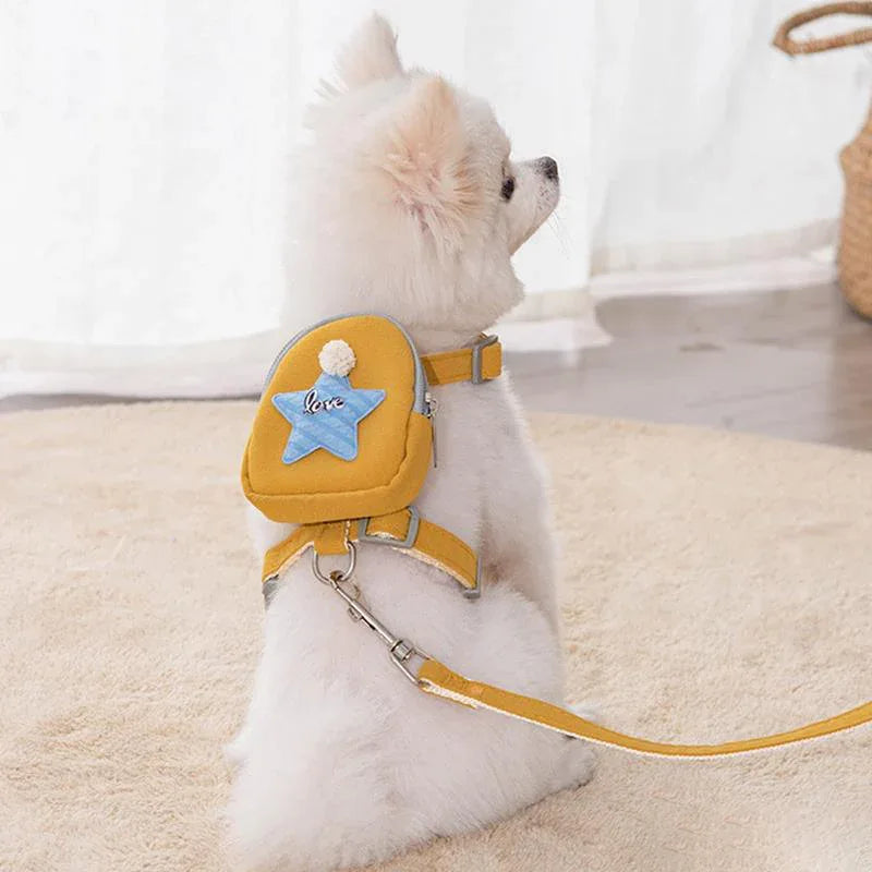 Schattig Hondentuigje met Rugzak Verstelbaar Duurzaam Nylon Ideaal voor Snoepjes Accessoires - Ruffy