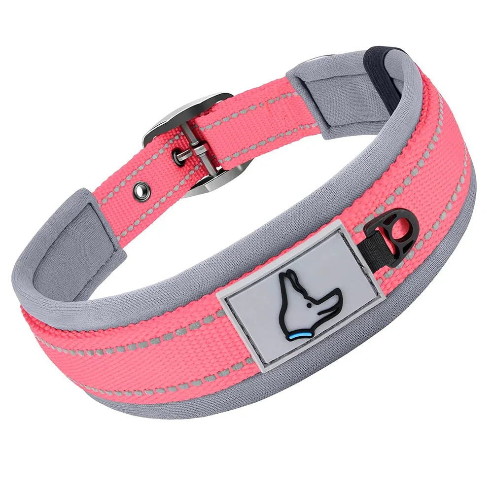 Neopreen Gevoerde Hondenhalsband extra Sterk En Reflecterend - Ruffy