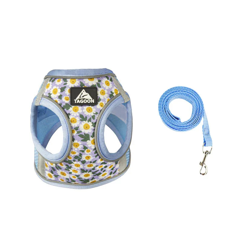 Ademend Nylon Mesh Kat en Puppy Harnas Verstelbaar Comfortabel Lichtgewicht Stijlvol Veilig Voor Dagelijkse Wandelingen - Ruffy