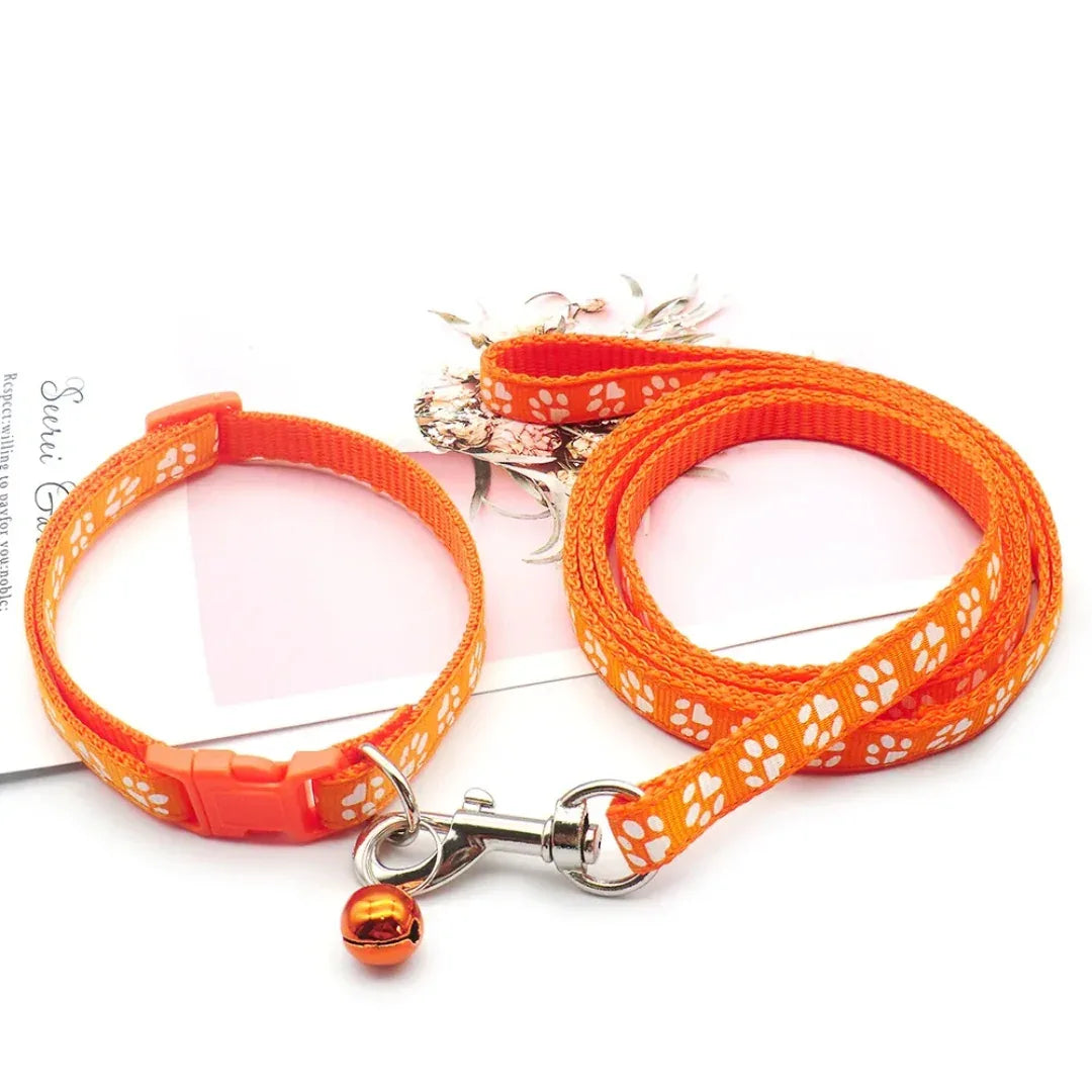 Pootafdruk Honden Halsband en Leiband Set - Ruffy
