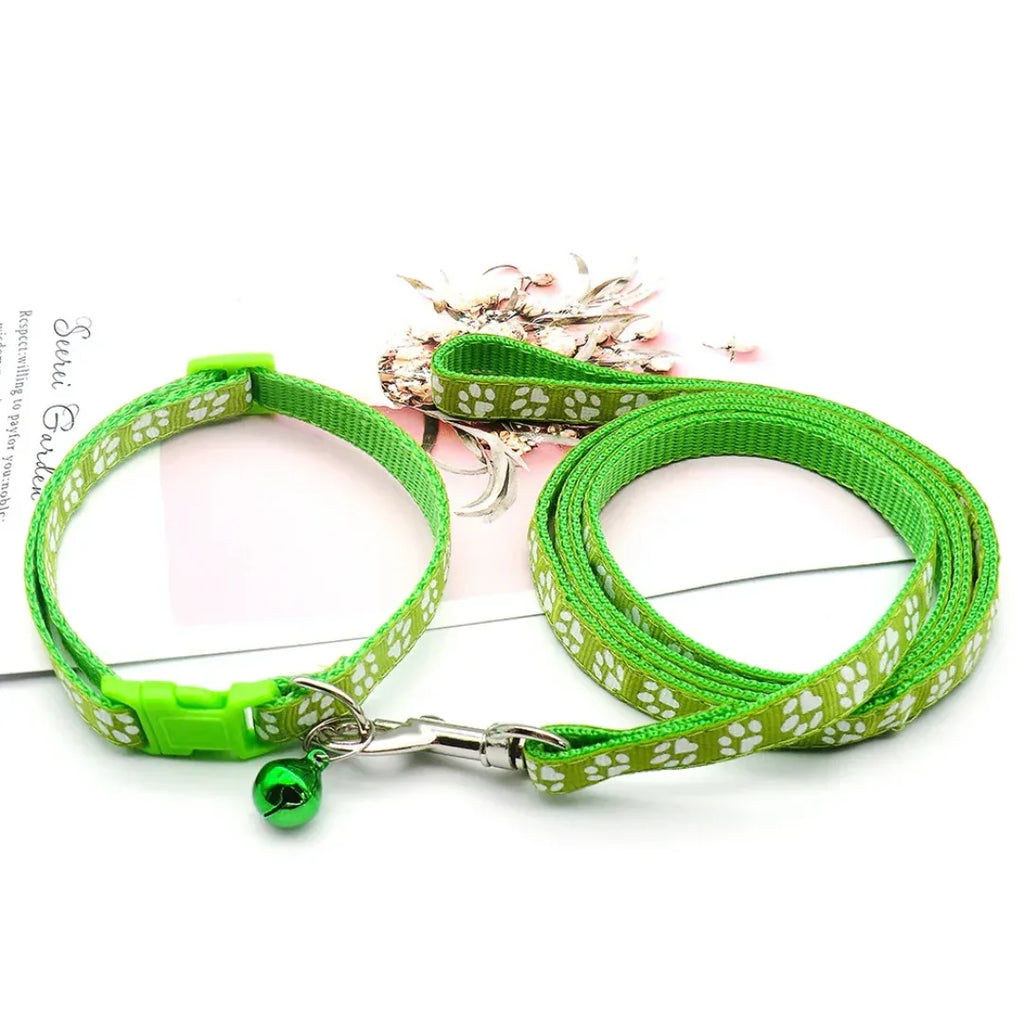 Pootafdruk Honden Halsband en Leiband Set - Ruffy