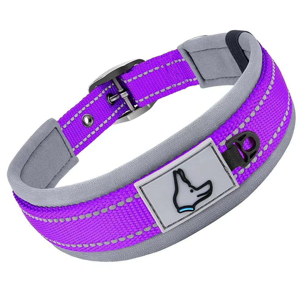 Neopreen Gevoerde Hondenhalsband extra Sterk En Reflecterend - Ruffy