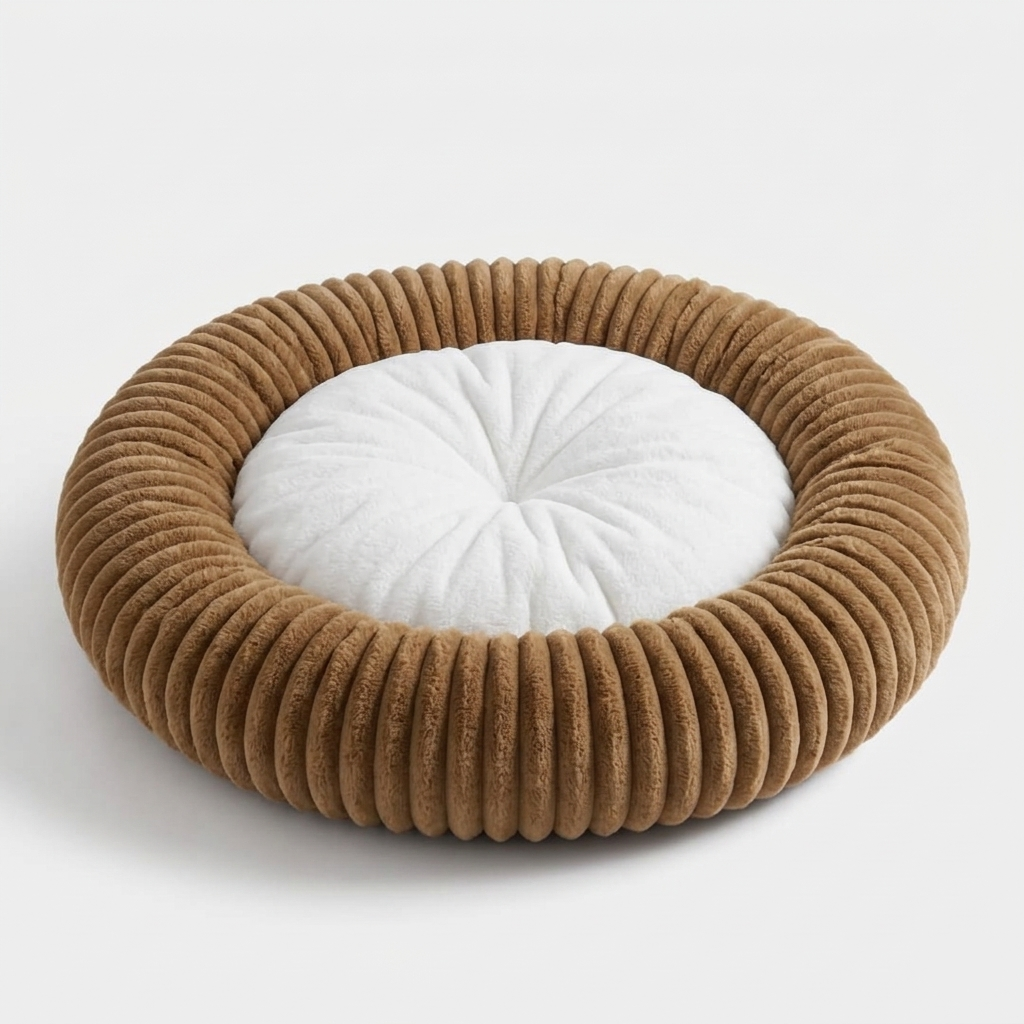 Pet Nest Bed | Plush Round Design | Warm Faux Fur Comfort | Non-Slip Waterproof Bottom