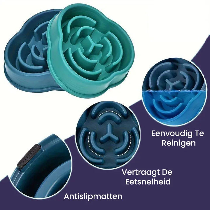 Anti-Schrok Langzame Voerbak voor Honden Duurzaam en Antislip in Speelse Designs - Ruffy