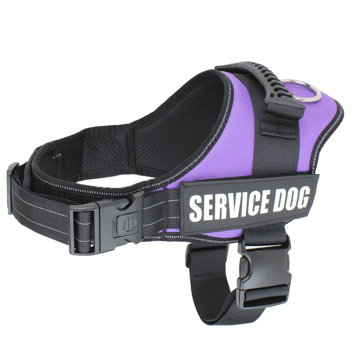 Verstelbaar Assistentiehonden Tuig | Gewatteerd Comfort | Reflecterend Nylon | Verwijderbare Patches - Ruffy