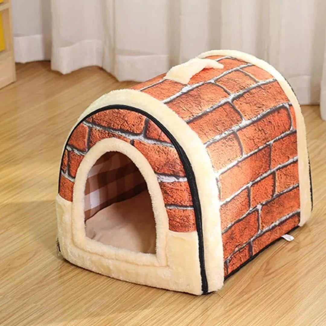 Opvouwbaar Binnenhondenhuis Met Uitneembare Mat Zacht Knus Warm Ideaal Voor Kleine en Middelgrote Huisdieren - Ruffy