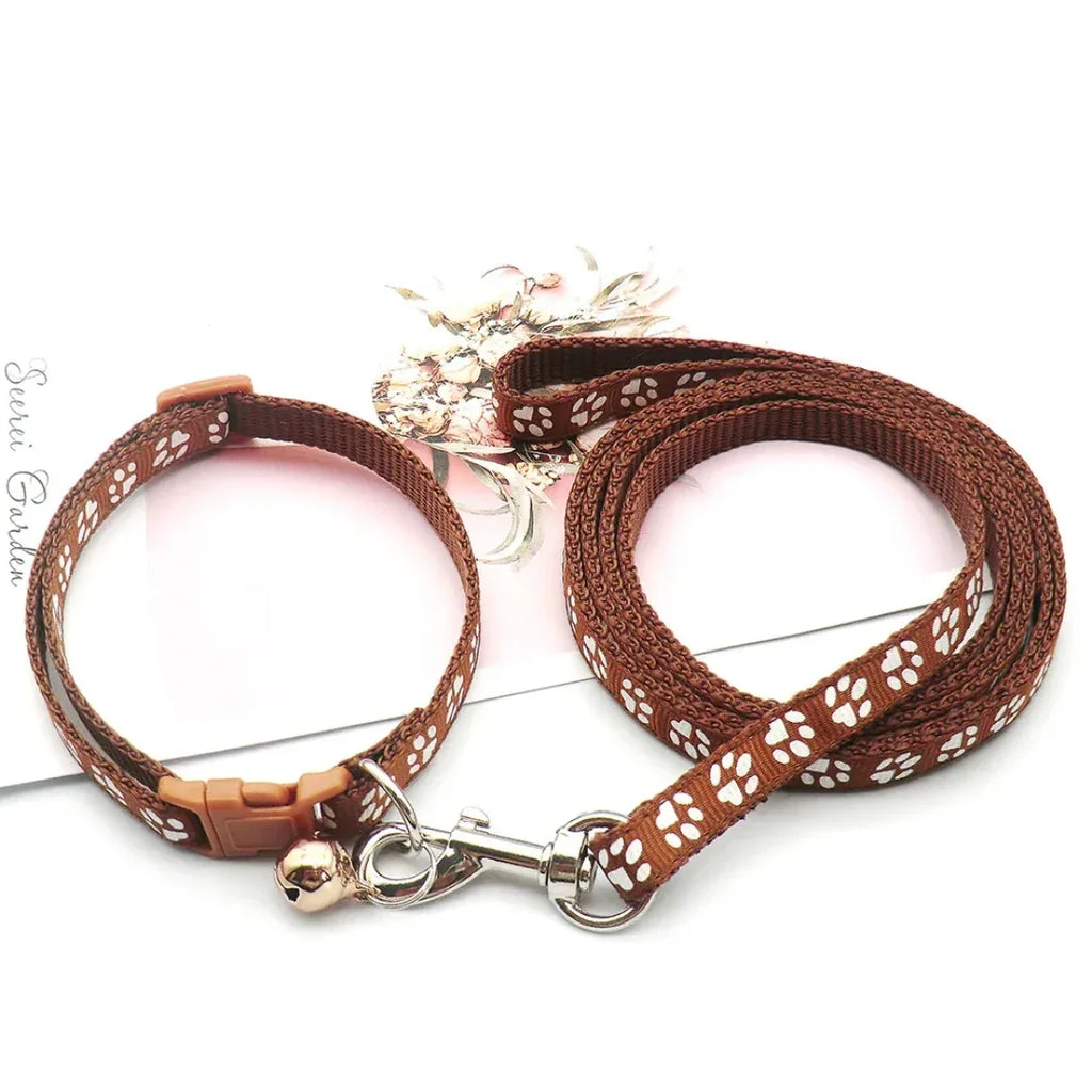 Pootafdruk Honden Halsband en Leiband Set - Ruffy