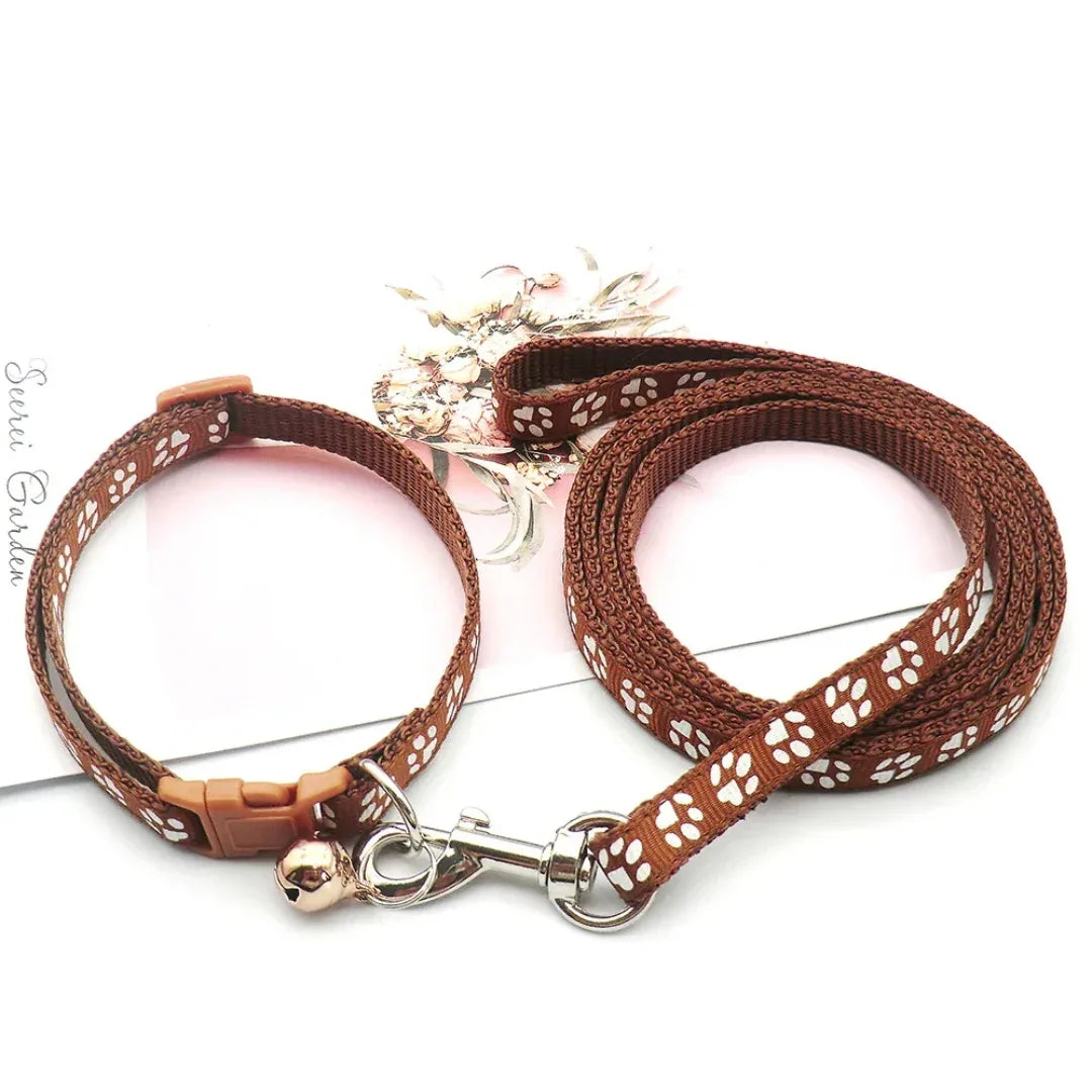 Pootafdruk Honden Halsband en Leiband Set - Ruffy