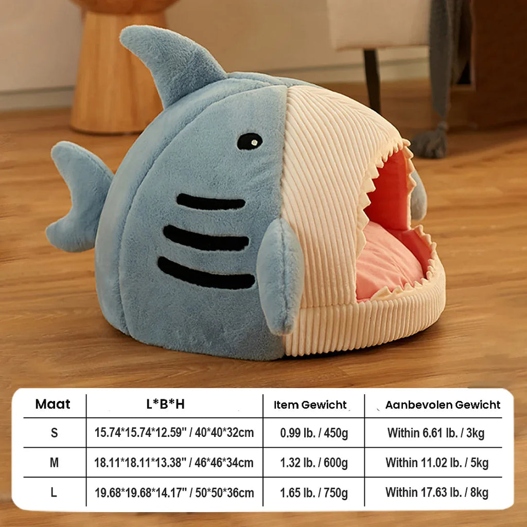Haaivormig Kattenbed Knus Design Duurzaam Machinewasbaar Beschikbaar in S M L - Ruffy