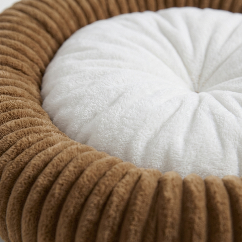 Pet Nest Bed | Plush Round Design | Warm Faux Fur Comfort | Non-Slip Waterproof Bottom