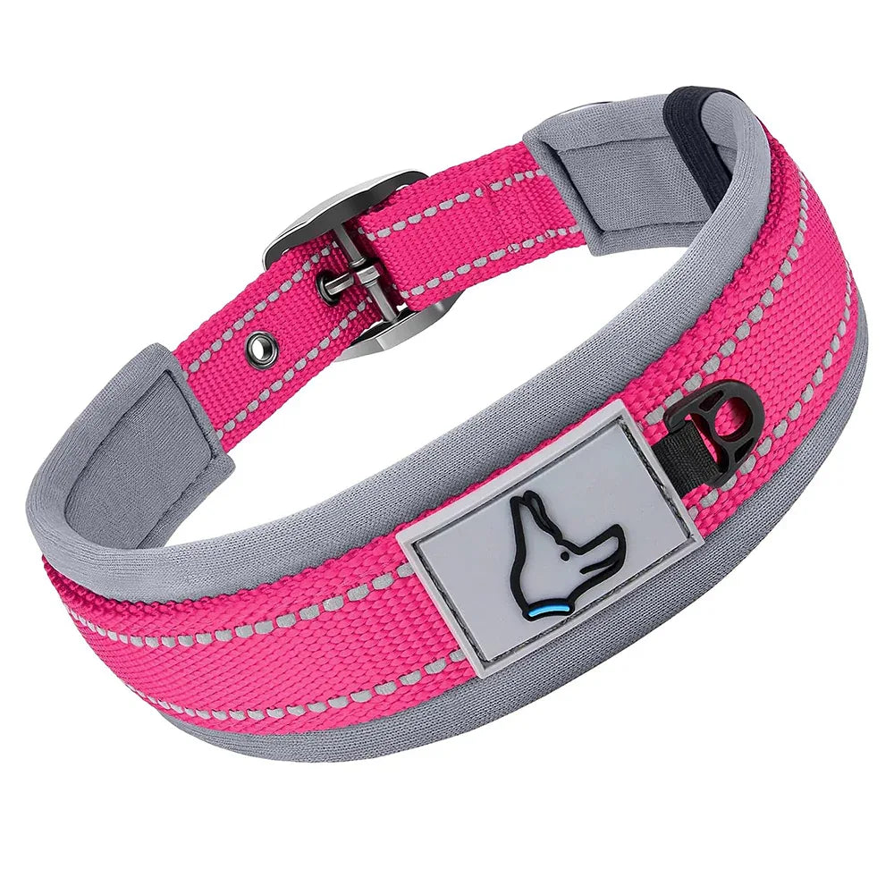 Neopreen Gevoerde Hondenhalsband extra Sterk En Reflecterend - Ruffy