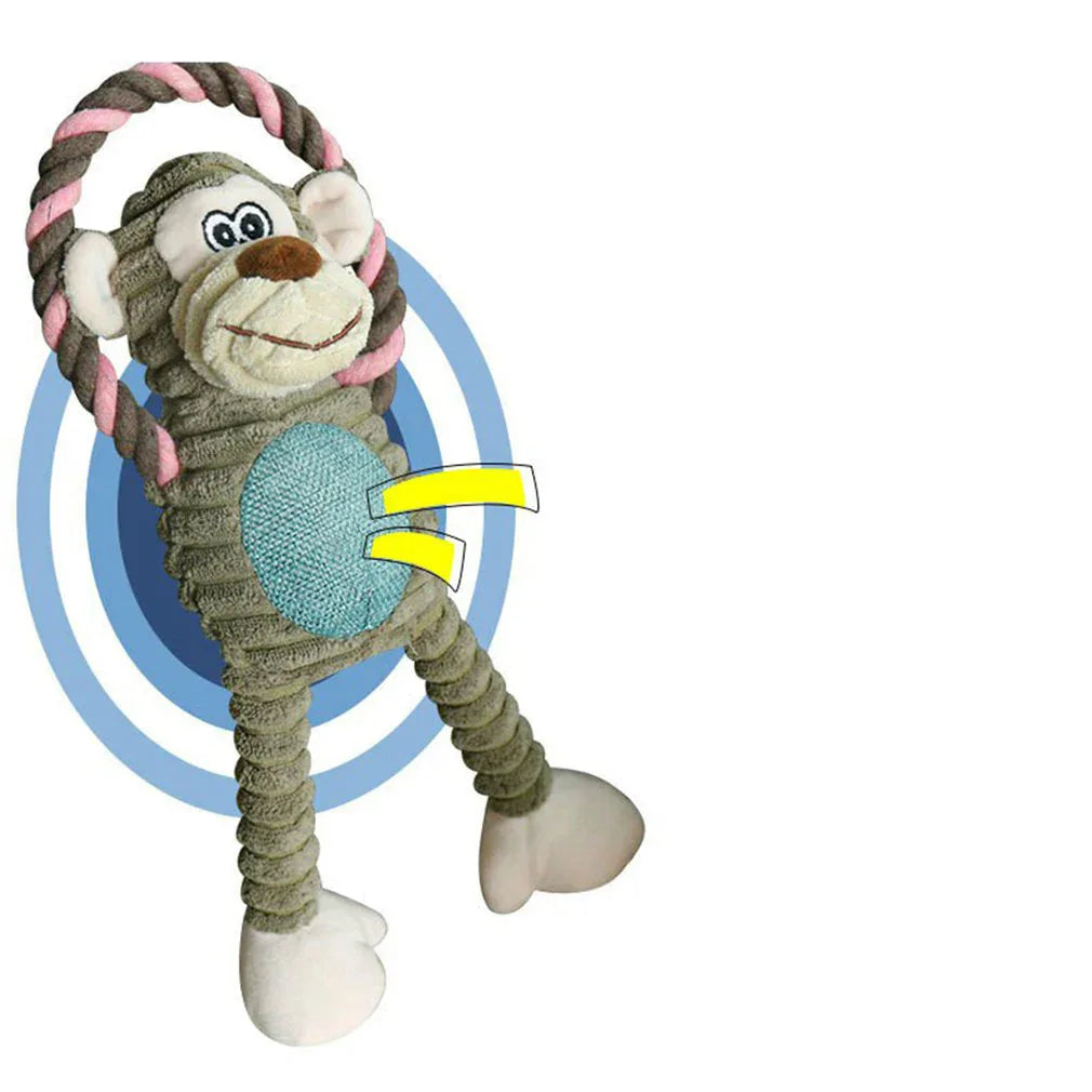 Onverwoestbaar Hondenspeelgoed | Interactieve Pieper | Duurzaam Kauw Pluche 31cm - Ruffy