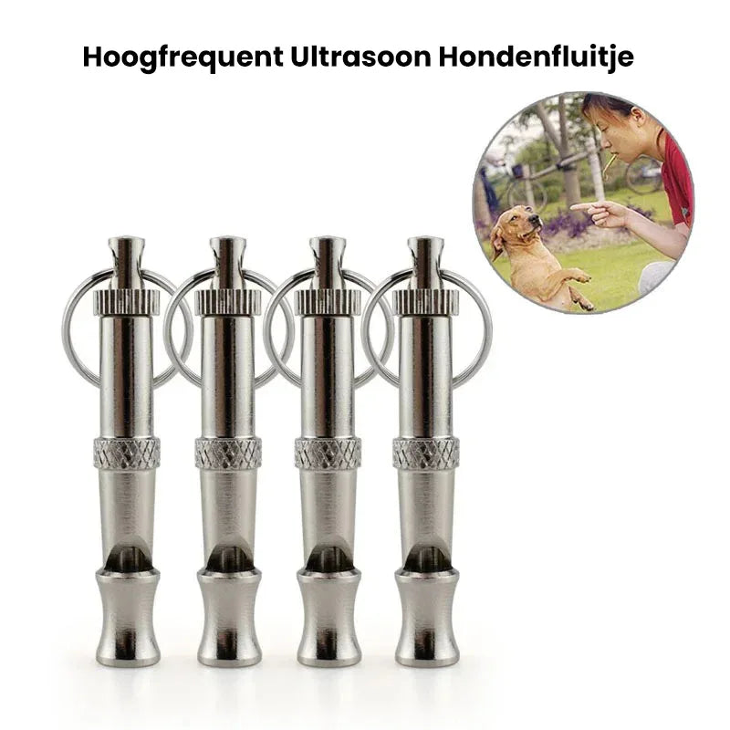 Roestvrij Stalen Hondentrainingsfluitje met Aanpasbare Frequentie Compact Duurzaam Stil - Ruffy