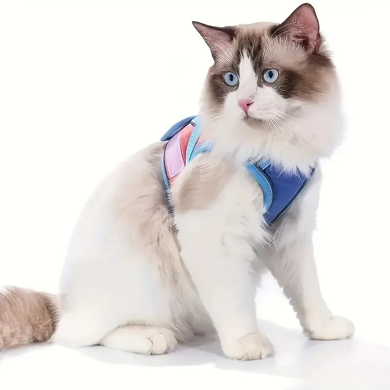 Reflecterende ontsnappingsbestendige kattenharnas en riemset - Verstelbaar ademend en veilig - Ruffy